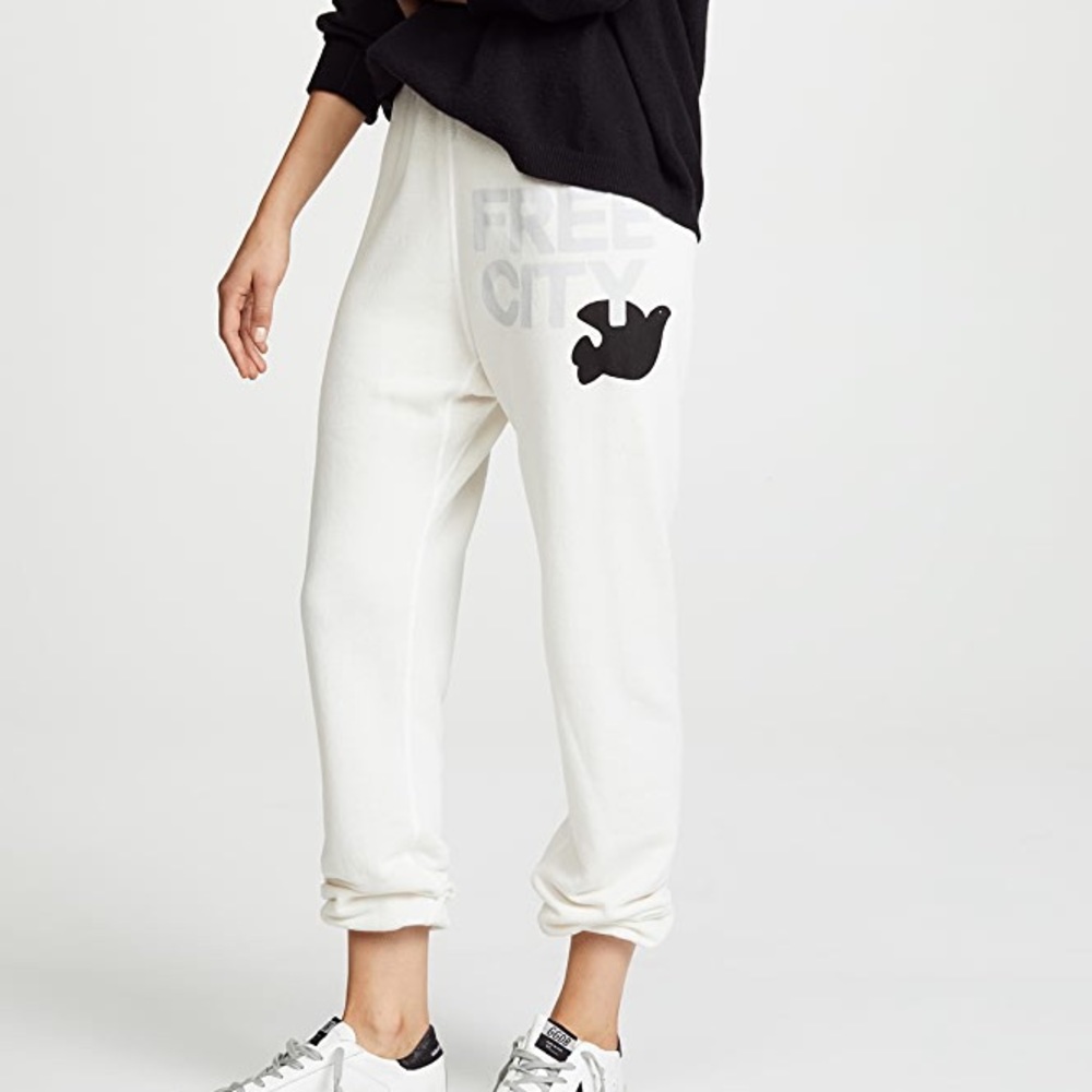 White Free City sweatpants! Size small.